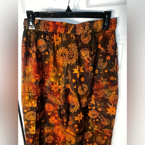 Women’s Rhea Hippie Earthy Sun Moon celestial Casual Pants Medium M Rare - Picture 10 of 12